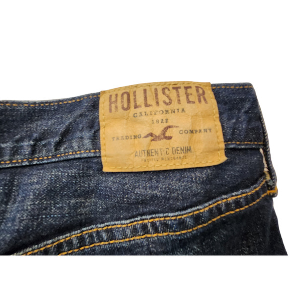 Hollister Mens 33 x 32 Balboa Classic Straight Button-Fly Dark Wash‎ Denim Jeans - Picture 3 of 7